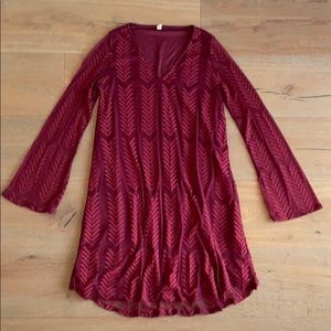 PinkBlush Maternity Burgundy Chevron Dress